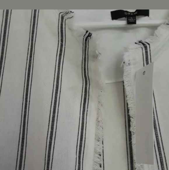 Drew Stripe Linen and Cotton Buttonless Blazer - Picture 7 of 8